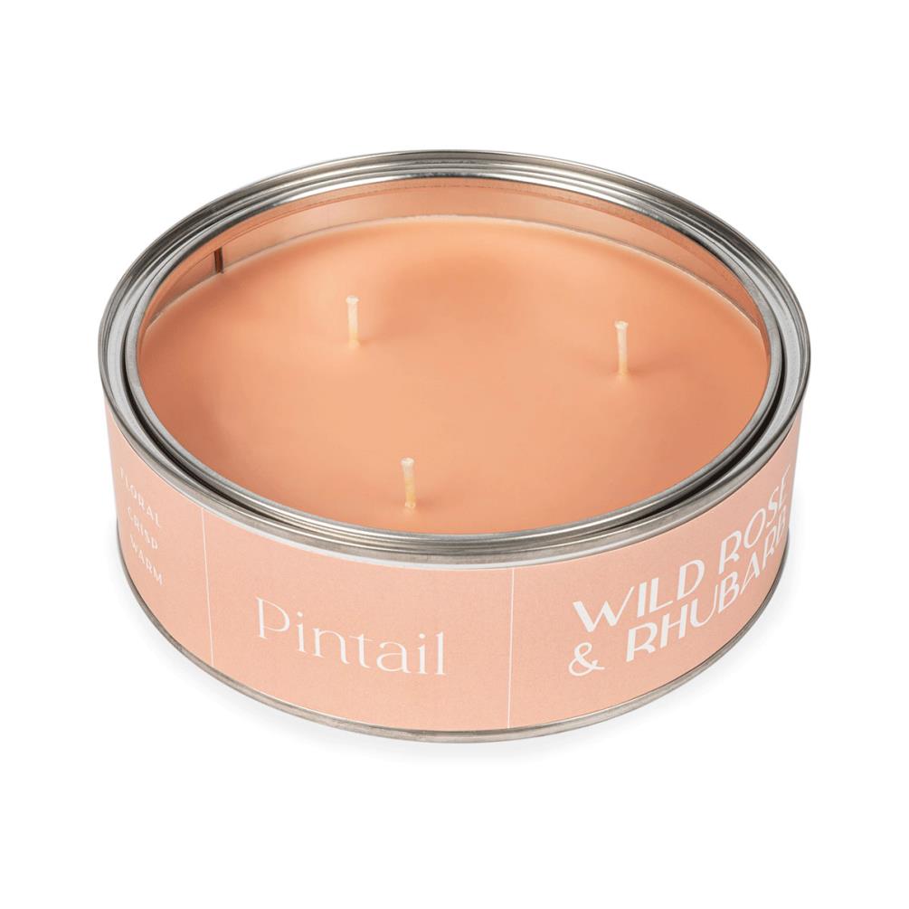 Pintail Candles Wild Rose & Rhubarb Triple Wick Tin Candle Extra Image 2